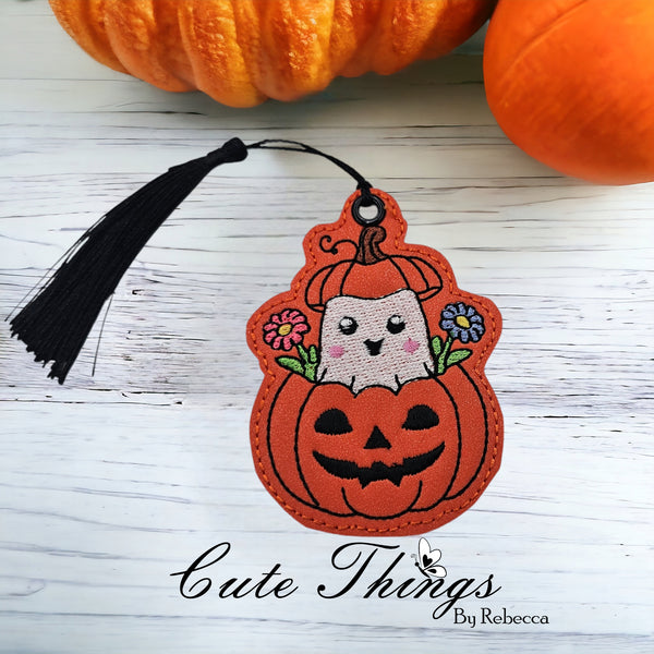 Ghost In A Pumpkin Bookmark/Ornament