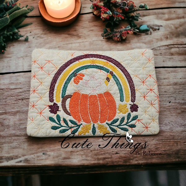 Pumpkin Cup Mug Rug, Snack Mat