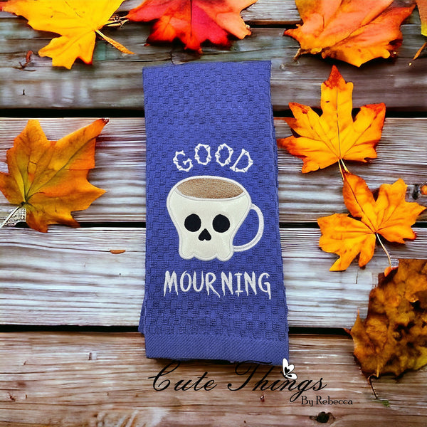 Good Mourning Applique Skull Coffee