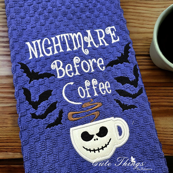 Nightmare Before Coffee Applique