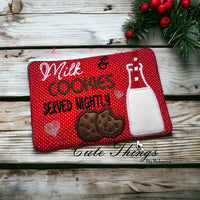 Milk and Cookies Served Nightly Applique Mug Rug