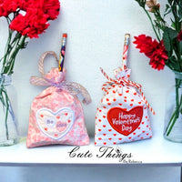 Be Mine and Happy Valentine's Day Applique Treat Bags