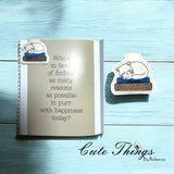 Cat Sleeping on Books Magnet Book Mark