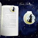 Black Cat on the moon Magnet Bookmark