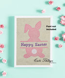 Bunny Split Design DIGITAL Embroidery File, 4 sizes