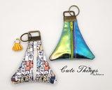 Zipper Triangle Bag 4x4 DIGITAL Embroidery File, In The Hoop Key fob, Keychain, Pouch