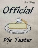 Official Pie Taster DIGITAL Embroidery File 4x4, 5x7