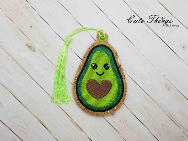 Avocado Heart DIGITAL Embroidery File, In The Hoop Bookmark, Ornament, Gift Bag Tag, Eyelet