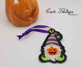 Spider Gnome  DIGITAL Embroidery File, In The Hoop Bookmark, Ornament, Gift Bag Tag, Eyelet