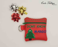 I don't Know Margo! DIGITAL Embroidery File, In The Hoop, 4x4, mini bag, coin purse Cute Things By Rebecca