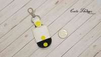 Flower Quarter Keeper  DIGITAL Embroidery File, In The Hoop Key fob, Snap tab, Keychain, Bag Tag