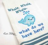 Whale Whale Whale Applique DIGITAL Embroidery File  5x7, 6x10