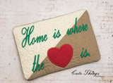 Home is where the heart is Mug Rug DIGITAL Embroidery File 5x7, 6x10