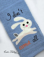 I don't Carrot at all Applique DIGITAL Embroidery File,  5x7, 6x10, 7x12,