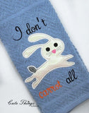 I don't Carrot at all Applique DIGITAL Embroidery File,  5x7, 6x10, 7x12,