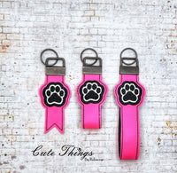 Dog Paw Applique Key Fob Straps