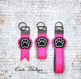 Dog Paw Applique Key Fob Straps