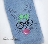 Bubblegum Bunny DIGITAL Embroidery File, 4x4, 5x7, 6x10, 7x12,