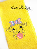 Bubblegum Lamb DIGITAL Embroidery File, 4x4, 5x7, 6x10, 7x12,