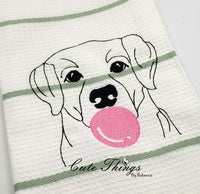 Bubblegum Dog No Bow DIGITAL Embroidery File,  4x4, 5x7, 6x10, 7x12,