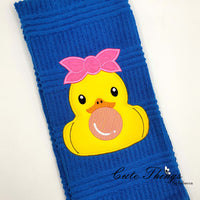 Bubblegum Forward Duck Applique DIGITAL Embroidery File, 4x4, 5x7, 6x10, 7x12,