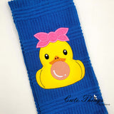 Bubblegum Forward Duck Applique DIGITAL Embroidery File, 4x4, 5x7, 6x10, 7x12,