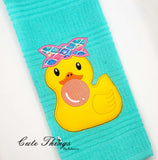 Bubblegum Duck Side Applique DIGITAL Embroidery File, 4x4, 5x7, 6x10, 7x12,