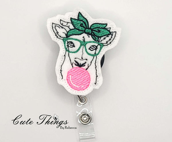 Bubblegum Goat Mini DIGITAL Embroidery File, In The Hoop, Feltie, Mini