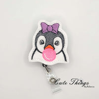 Bubblegum Penguin Mini DIGITAL Embroidery File, In The Hoop, Feltie, Mini