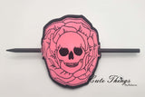 Skull Hair Cover DIGITAL Embroidery File, In The Hoop, Hair Accessory, Bun Cover