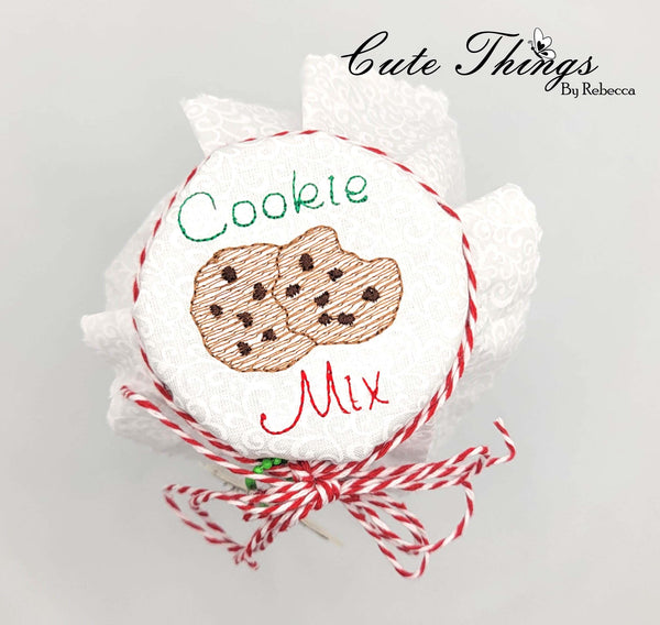Cookie Mix DIGITAL Embroidery File, Jar Topper/Mini Design