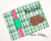 Recipes Cookie Applique Notebook Cover  DIGITAL Embroidery File, In The Hoop 2 sizes available