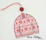 Sweater DIGITAL Embroidery File, In The Hoop Bookmark, Ornament, Gift Bag Tag, Eyelet