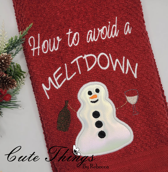 How to avoid a meltdown Applique DIGITAL Embroidery File,  4 sizes