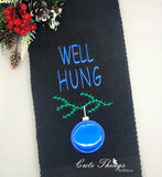 Well Hung Applique DIGITAL Embroidery File, 4 sizes