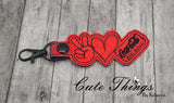 Peace Love Coke Zero DIGITAL Embroidery File, In The Hoop Key fob, Snap tab, Keychain, Bag Tag