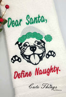 Dear Santa Pittie DIGITAL Embroidery File, 4 sizes