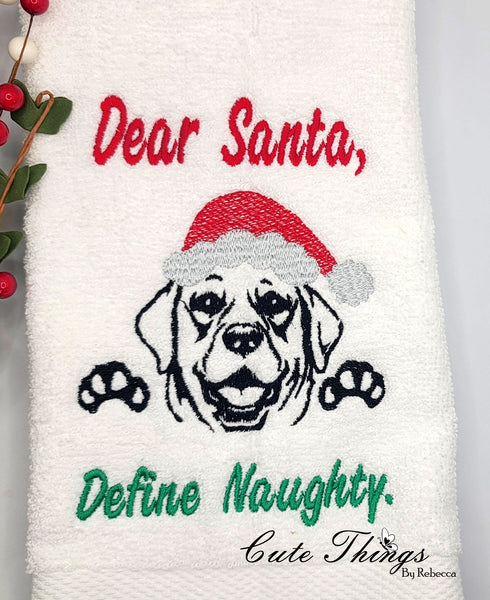 Dear Santa Labrador DIGITAL Embroidery File, 4 sizes