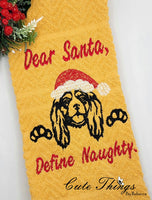 Dear Santa Cavalier King DIGITAL Embroidery File, 4 sizes