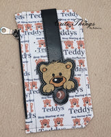 Teddy Wallet Tab DIGITAL Embroidery File, Embroidery Design, In the Hoop, 5x7