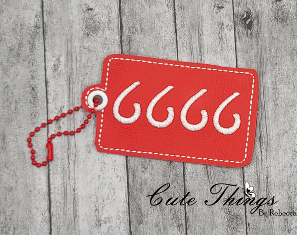 6666 DIGITAL Embroidery File, In The Hoop Bookmark, Ornament, Gift Bag Tag, Eyelet