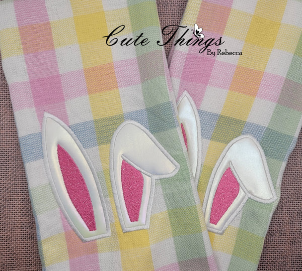 Bunny Ears Applique DIGITAL Embroidery File, 4 sizes