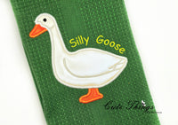 Silly Goose Applique DIGITAL Embroidery File, 4 sizes