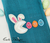 Pac Bunny Applique DIGITAL Embroidery File, 4 sizes