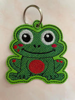 Cute Frog DIGITAL Embroidery File, In The Hoop Bookmark, Ornament, Gift Bag Tag, Eyelet