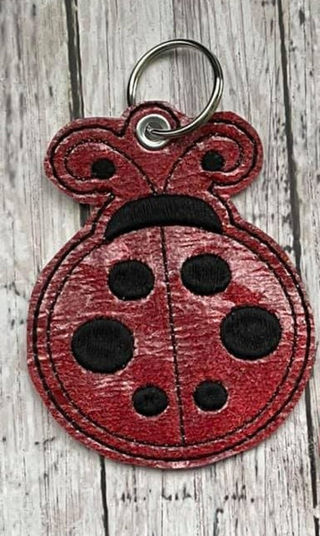 Ladybug DIGITAL Embroidery File, In The Hoop Bookmark, Ornament, Gift Bag Tag