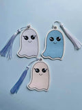 Boy and Girl Ghost DIGITAL Embroidery File, In The Hoop Bookmark, Ornament, Gift Bag Tag, Eyelet