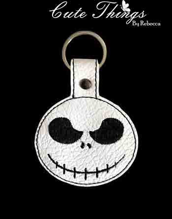 Jack DIGITAL Embroidery File, In The Hoop Key fob, Snap tab, Keychain