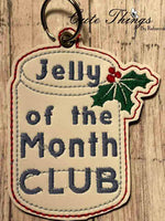 Jelly of the Month DIGITAL Embroidery File, In The Hoop Bookmark, Ornament, Gift Bag Tag, Eyelet