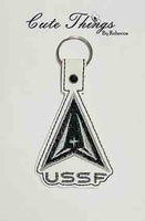 Space Force DIGITAL Embroidery File, In The Hoop Key fob, Snap tab, Keychain